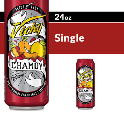 Victoria Vicky Chamoy Mexican Flavored Beer 3.5% ABV Can - 24 Fl. Oz. - Image 1