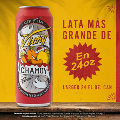 Victoria Vicky Chamoy Mexican Flavored Beer 3.5% ABV Can - 24 Fl. Oz. - Image 5