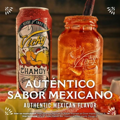 Victoria Vicky Chamoy Mexican Flavored Beer 3.5% ABV Can - 24 Fl. Oz. - Image 3