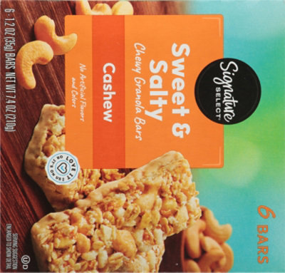 Signature SELECT Granola Bars Chewy Sweet N Salty Cashew - 6-1.24 Oz - Image 7