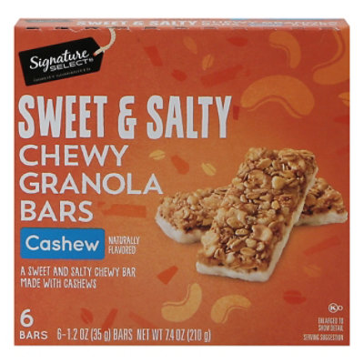 Signature SELECT Granola Bars Chewy Sweet N Salty Cashew - 6-1.24 Oz