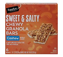 Signature SELECT Granola Bars Chewy Sweet N Salty Cashew - 6-1.24 Oz