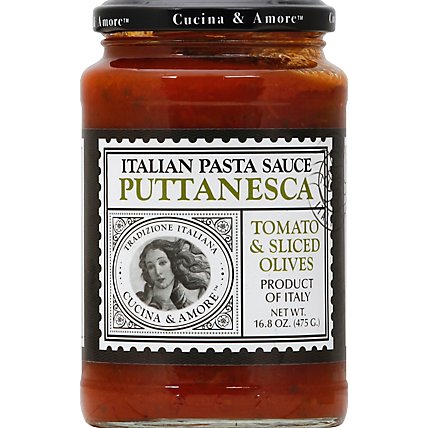 Cucina & Amore Pasta Sauce Italian Puttanesca Tomato & Sliced Olives Jar - 16.8 Oz - Image 2