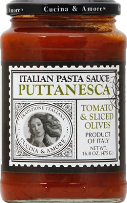 Cucina & Amore Pasta Sauce Italian Puttanesca Tomato & Sliced Olives Jar - 16.8 Oz - Image 2