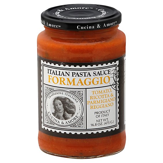 Cucina & Amore Pasta Sauce Italian Formaggio Tomato Ricott & Parmigiano Reggiano Jar - 16.8 Oz