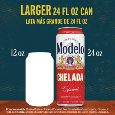 Modelo Chelada Especial Mexican Import Flavored Beer 3.5% ABV Can - 24 Fl. Oz. - Image 4