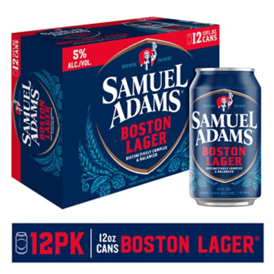 Samuel Adams Beer Boston Lager Cans - 12-12 Fl. Oz. - Image 1