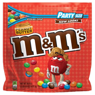 M&Ms Peanut Butter Chocolate Candy Party Size 38 Oz - Image 1