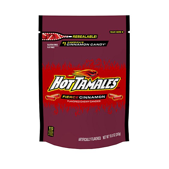 Hot Tamales Fierce Cinnamon Chewy Candy Stand Up Bag - 10 Oz