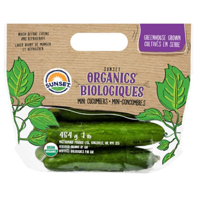 Cucumbers Persian Mini Organic Clamshell - 1 Lb - Image 1