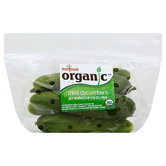 Cucumbers Persian Mini Organic Clamshell - 1 Lb