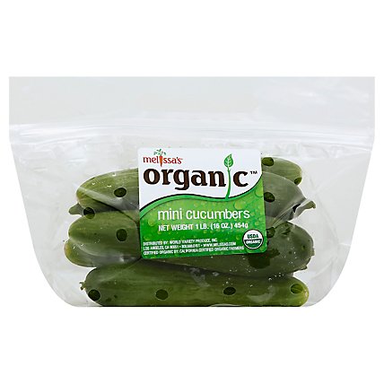 Cucumbers Persian Mini Organic Clamshell - 1 Lb - Image 1