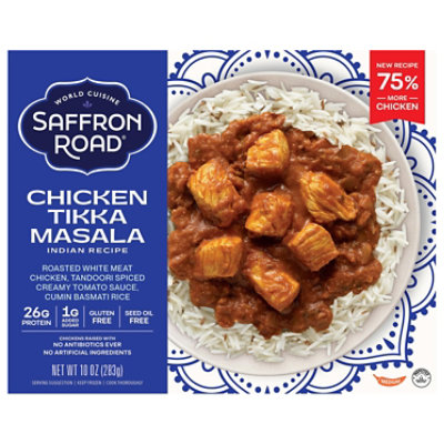 Saffron Road Chicken Tikka Masala Gluten Free Indian Frozen Meal - 10 Oz
