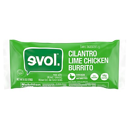 Evol Cilantro Lime Chicken Burritos - 6 Oz - Image 1