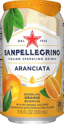 San Pellegrino - Sparkling Orange - Aranciata - 11.15 oz (24 Cans)