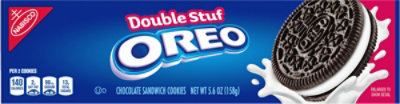 Oreo Double Stuff Cookies Sandwich Chocolate 5 6 Oz Albertsons