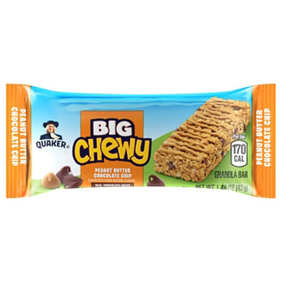 Quaker Big Chewy Granola Bar Peanut Butter Chocolate Chips Wrapper - 1.48 Oz