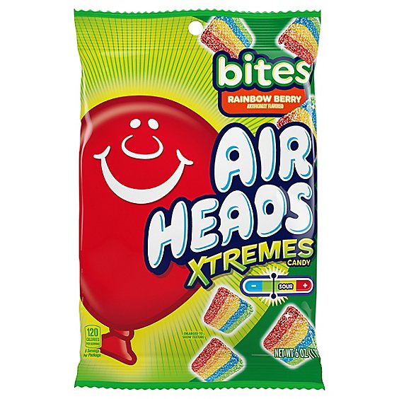 Airheads Candy Xtremes Bites Rainbow Berry Soft & Chewy - 6 Oz