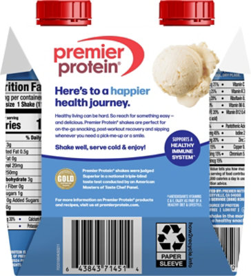 Premier Protein Energy For Everyday Protein Shake Vanilla - 4-11 Fl. Oz. - Image 5