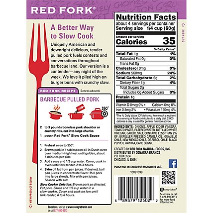 Red Fork Slow Cook Sauce Smoky Pulled Pork Pouch - 8 Oz - Image 6