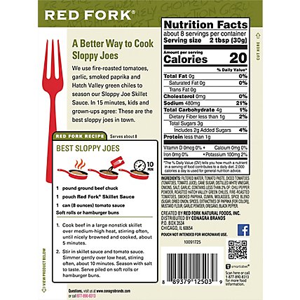 Red Fork Skillet Sauce Best Sloppy Joe Pouch - 8 Oz - Image 6