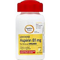 Signature Care Aspirin Pain Relief 81mg NSAID Low Dose Enteric Coated Tablet - 500 Count - Image 2