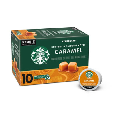 Starbucks 100% Arabica Naturally Flavored Caramel K Cup Coffee Pods Box 10 Count - Each