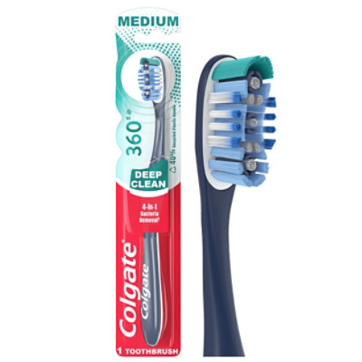 Colgate 360 Manual Toothbrush with Tongue and Cheek Cleaner Medium - Each