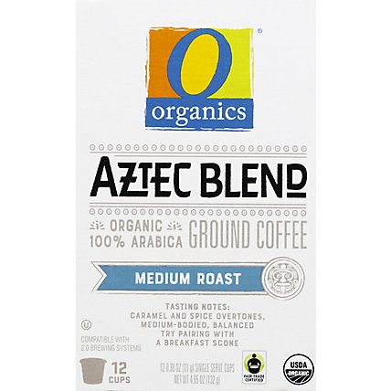 O Organics Organic Coffee Single Serve Cups Medium Roast Aztec Blend - 12-0.38 Oz - Image 2