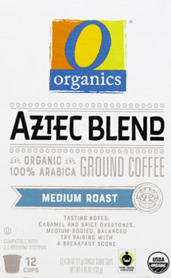 O Organics Organic Coffee Single Serve Cups Medium Roast Aztec Blend - 12-0.38 Oz - Image 2