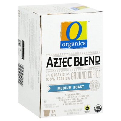 O Organics Organic Coffee Single Serve Cups Medium Roast Aztec Blend - 12-0.38 Oz - Image 1