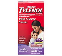 Tylenol Infants Drops Acetaminophen Suspension Grape Flavor - 1 Fl. Oz.