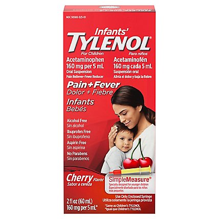 Tylenol Infants Drops Acetaminophen Suspension Cherry Flavor - 2 Fl. Oz. - Image 3