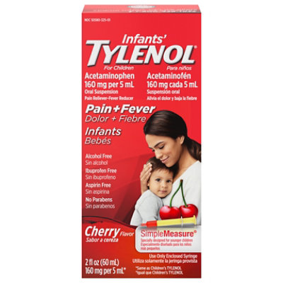 Tylenol Infants Drops Acetaminophen Suspension Cherry Flavor - 2 Fl. Oz. - Image 1