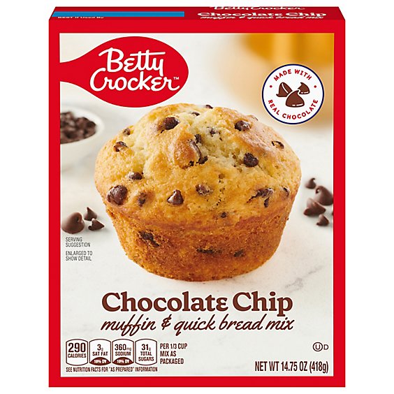 Betty Crocker Muffin & Quick Bread Mix Chocolate Chip - 14.75 Oz