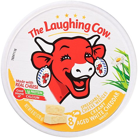 The Laughing Cow Creamy White Cheddar Flavor Cheese Spread - 6 Oz.