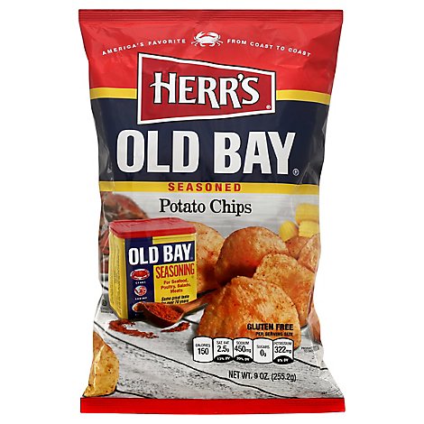 Herrs Potato Chips with Old Bay Seasoning Family Size - 10.5 Oz