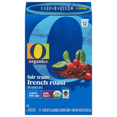 O Organics Coffee Organic Arabica Single Serve Cups Dark Roast French Roast - 12 Count - Image 2