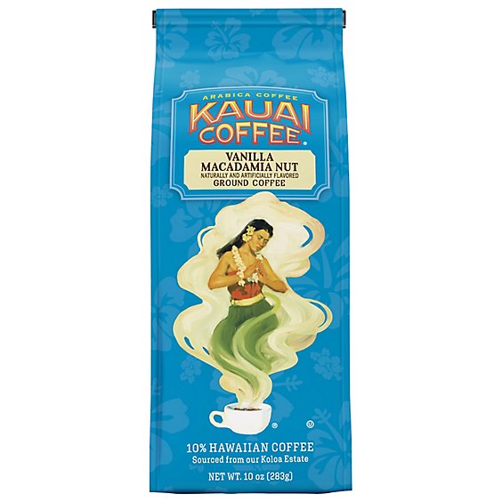 Kauai Coffee Coffee Hawaiian Ground Vanilla Macadamia Nut - 10 Oz