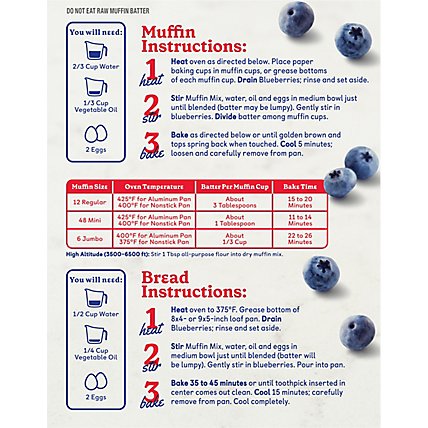 Betty Crocker Muffin & Quick Bread Mix Wild Blueberry - 16.9 Oz - Image 6