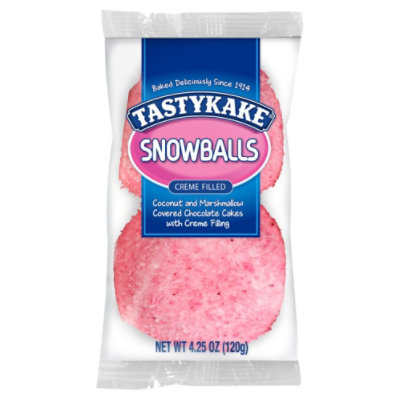 Tastykake Creme Filled Snowballs Coconut & Marshmallow Covered Chocolate Snack Cakes - 2 Count - Image 3