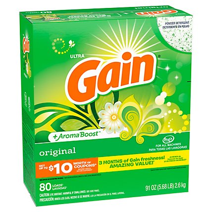 Gain Ultra Powder Laundry Detergent Original 80 Loads - 91 Oz - Image 2