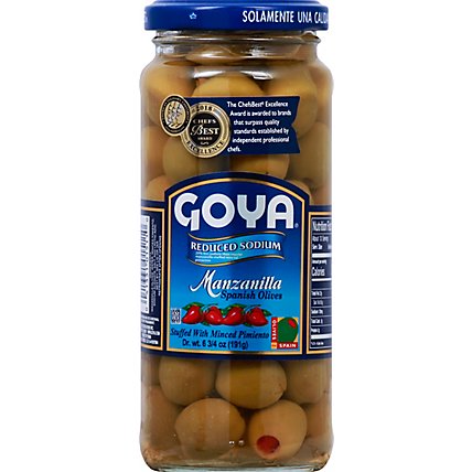 Goya Olives Spanish Manzanilla Pimiento Stuffed Jar - 6.75 Oz - Image 2