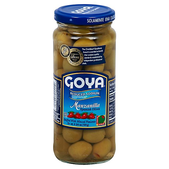 Goya Olives Spanish Manzanilla Pimiento Stuffed Jar - 6.75 Oz