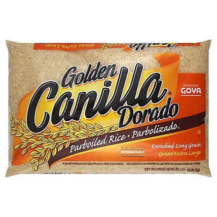 Goya Rice Canilla Golden Dorado Parboiled Enriched Long Grain Bag - 20 Lb - Image 1