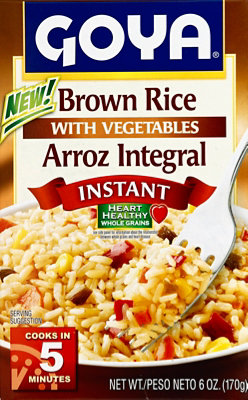 Goya Rice Brown With Vegetables Instant Box - 6 Oz - Image 2