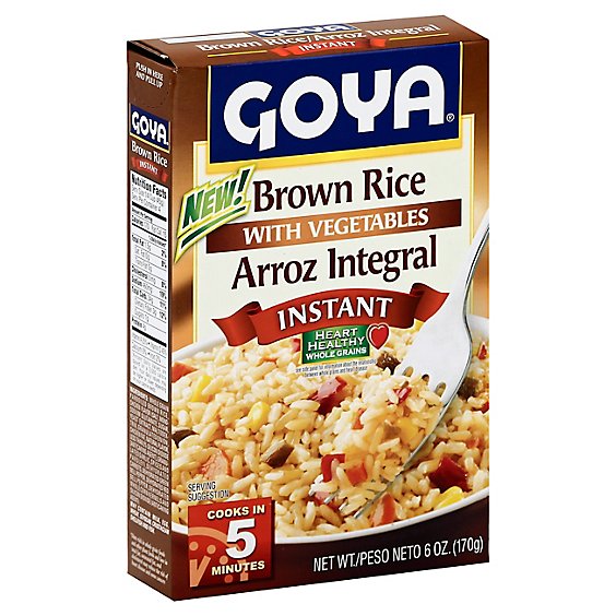 Goya Rice Brown With Vegetables Instant Box - 6 Oz
