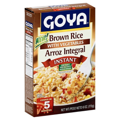 Goya Rice Brown With Vegetables Instant Box - 6 Oz - Image 1