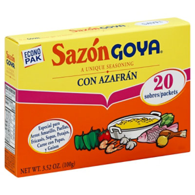 Goya Sazon Seasoning Con Azafran Box 20 Count - 3.52 Oz - Image 1