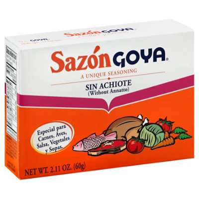 Goya Sazon Seasoning Sin Achiote Box - 2.11 Oz - Image 1